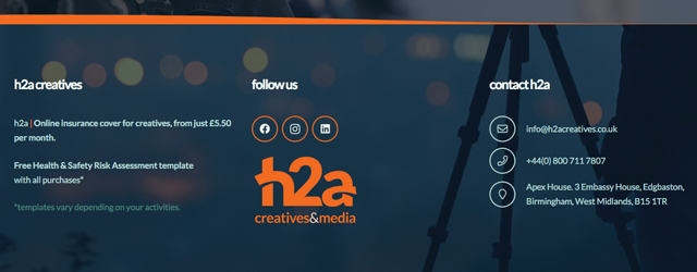 h2a online insurance web design